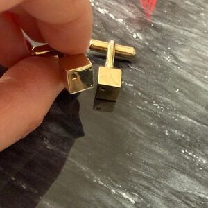 Yellow Black Diamond Square Cufflinks Man - gift - set